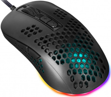 Мышь Defender Shepard GM-620L (USB, optical, 12800dpi, 1000Hz, RGB подсветка, игровая, редактор макросов, эмуляция клавиш клавиатуры, 1.7m, ферритовый фильтр, black)