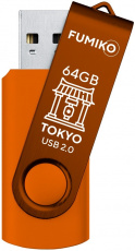 Флеш накопитель USB 2.0 64Gb FUMIKO TOKYO (FTO-35, 30MB/s, orange)