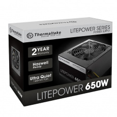 Блок питания Thermaltake 650W (LTP-0650P-2, 120mm, 20+4+4+4pin, 2*PCI-E 6+2pin, 5*SATA, 6*HDD, 1*FDD) RTL