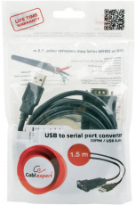 Кабель USB 2.0 Am - COM RS232 9pin 1.5m (UAS-DB9M-02, экранированный, black) Cablexpert