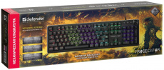 Клавиатура Defender Prosecutor GK-370L (USB, механическая, регулируемая подсветка, игровая, мультимедийная, промо-код "Crossout", black)