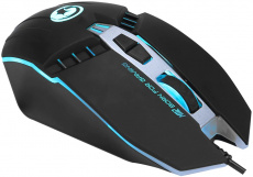 Мышь Marvo M112 (USB, optical, 4000dpi, подсветка, игровая, программируемая, soft-touch, 1.5m, black)