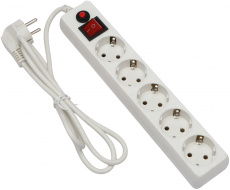 Сетевой фильтр Гарнизон (ECL-5-W-1.4, 5 розеток, 1.4 метра, 10A, white) OEM