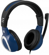 Наушники Defender Warhead G280 (полноразмерные закрытые, c микрофоном, игровые, 2.5m, black-blue)