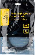 Кабель miniDisplay Port (m) - HDMI (m) 1.8m (CC-mDP-HDMI-6, 4K, v.1.2, с позолоченными контактами, экранированный, black) Cablexpert