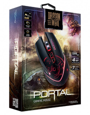 Мышь Qumo  Portal M39 (USB, optical, 3200dpi, 4 цвета подсветки, 1.65m, black)