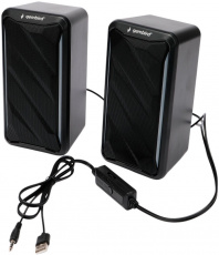 Колонки Gembird SPK-305 (10W, USB, RGB подсветка, 1.25m, black)