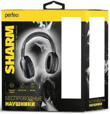 Гарнитура Perfeo SHARM (PF-C3175, накладная закрытая, беспроводная, Bluetooth 5.0, с микрофоном, до 6 часов работы от батареи, microSD, black)