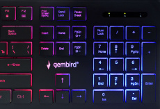 Клавиатура Gembird KB-250L (USB, регулируемая подсветка, мультимедийная, 1.5m, black)