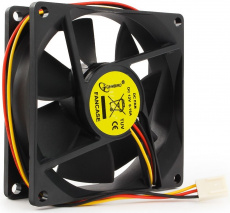 Вентилятор Gembird FANCASE (80x80x25mm, sleeve, 2600rpm, 35dBa, 3pin, black) OEM