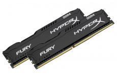 Память DDR4 16Gb PC19200, 2400MHz, Kingston (HX424C15FB2K2/16, 2х8Gb, HyperX Fury, black)