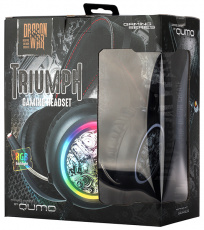 Наушники QUMO Triumph GHS 0014 (полноразмерные закрытые, c микрофоном, подсветка RGB, игровые, 2.2m, black)
