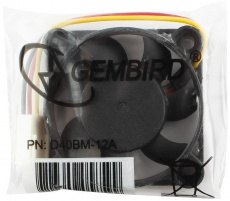 Вентилятор Gembird D40BM-12A (40x40x10mm, ball, 5000rpm, 27dBa, 3pin, black) OEM