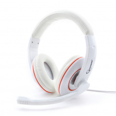 Наушники Gembird MHS-780 (накладные закрытые, с микрофоном, регулятор, 1.8m, white)
