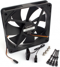 Вентилятор Gembird S14025H-3P4M (140x140x25mm, Hydro, 1450rpm, 29dBa, 3+4pin, black) OEM