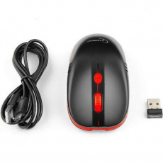 Мышь беспроводная Gembird MUSW-350 (optical, 1600dpi, аккумулятор, black-red)