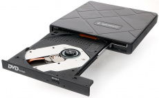 Внешний привод DVD±RW Gembird (DVD-USB-04, Type-C, карт-ридер, USB 2.0 HUB, black)