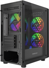 Корпус Powercase Mistral Micro EM18 (CMMEM18B-A3) (без БП, mATX, USB3.0, 3x ARGB Fan, black)