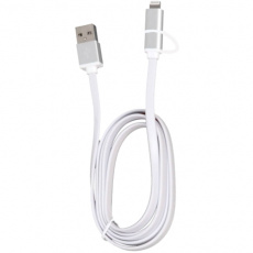 Кабель USB 2.0 Am - micro USB + Lightning 1.0m (CC-mAPUSB2w 1m, силиконовый шнур, блистер, white-silver) Cablexpert