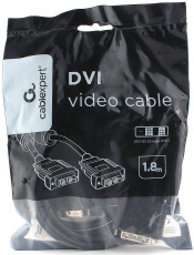 Кабель DVI (m) - DVI (m) 1.8m (CC-DVIL-BK-6, single link, 2 ферритовых фильтра, экранированный, black) Cablexpert