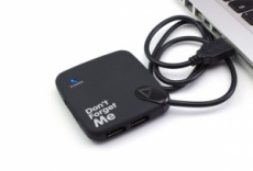 Карт-ридер COMBO GC-UHCD01  (MS/M2/TF/SD), 3  порта USB 2.0, черный, USB 2.0