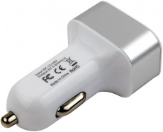 Зарядное устройство от прикуривателя Cablexpert MP3A-UC-CAR17 (12/24V - 3xUSB, 5V/2.1A, 10W, white-silver)