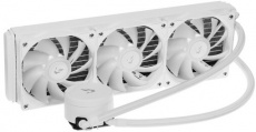 Водяное охлаждение ARDOR GAMING Frostwave 360 SC (1150/1151/1155/1156/1200/1366/1700/2011/AM4/AM5, Радиатор: Al, Водоблок: Cu, 3 вентилятора: Hydro, 120mm, 900-1800rpm, 24-36dBa, 4pin, PWM, ARGB LED, Помпа: 2500rpm, 3pin, 300W, white) RTL