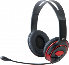 Наушники Defender Phoenix 875 (полноразмерные закрытые, с микрофоном, регулятор, 1.8m, black-red)