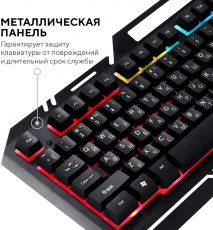 Клавиатура FUMIKO RAZORSHARP FKW-03L-K (USB, радужная подсветка, игровая, мультимедийная, 1.5m, black)
