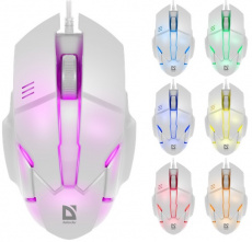 Мышь Defender Host MB-982 (USB, optical, 1000dpi, игровая, подсветка, 1.8m, white)