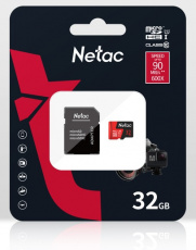 Карта памяти SDHCmicro Card 32Gb Netac P500 Extreme Pro (NT02P500PRO-032G-R, Class 10, UHS-I, 90MB/s, адаптер SD)