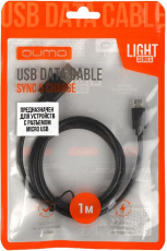 Кабель USB 2.0 Am - micro USB 1.0m (Light series, 30500, 2A, PVC, black) QUMO