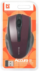 Мышь беспроводная Defender Accura MM-665 (optical, 1600dpi, 2xAAA, black-red)