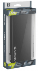 Внешний аккумулятор Defender Lavita 10000 (литий-ионный, 10000mAh, 2*USB - 2A+1A, вход 1A, металлический, black)