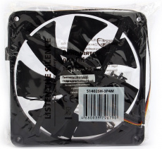 Вентилятор Gembird S14025H-3P4M (140x140x25mm, Hydro, 1450rpm, 29dBa, 3+4pin, black) OEM