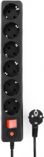 Сетевой фильтр Гарнизон (ECL-6-B-5, 6 розеток, 5 метров, 10A, black) OEM