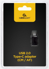 Переходник USB-OTG (A-USB2-CMAF-01, USB Type-C (m) / USB 2.0 (f), black) Cablexpert