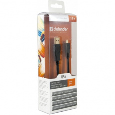 Кабель USB 2.0 Am - micro USB 1.8m (USB08-06PRO, медь, 2 ферритовых фильтра, экранированный, black) Defender