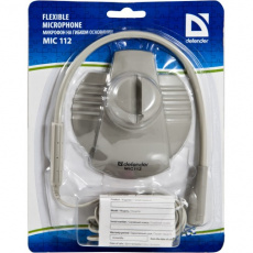 Микрофон Defender MIC-112 (настольный, гибкий, кабель 1.8m, white)