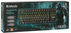 Клавиатура Defender Stalker GK-170L (USB, механическая, 17 режимов подсветки, влагоустойчивая, игровая, промо-код "War Thunder", black)