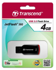 Флеш накопитель USB 2.0 4Gb Transcend JetFlash 360 (TS4GJF360, black-red)