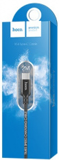 Кабель USB 2.0 Am - Type-C 2.0m (X14 Times Speed, 3A, нейлоновая оплётка, black) hoco
