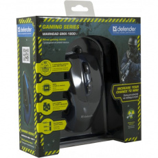 Мышь Defender Warhead GMX-1800 (black-blue, 6000 dpi, лазерная, USB)