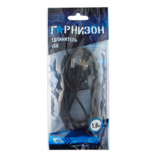 Кабель USB 2.0 Am - Af удлинительный 1.8m (GCC-USB2-AMAF-1.8M, black) Гарнизон