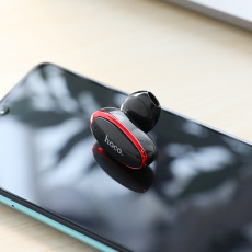 Гарнитура hoco E46 Voice business (вкладыш моно правый, беспроводная, Bluetooth 4.2, с микрофоном, ,более 3 часов работы от батареи, black-red)