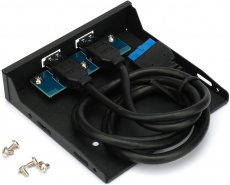 Фронтальная панель Gembird FP3.5-USB3-2A (3.5", 2хUSB 3.0, black)