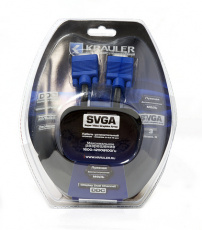 Кабель SVGA Pro 15m/15f 3.0м (удлиннительный, 2 ферритовых фильтра, black) KRAULER