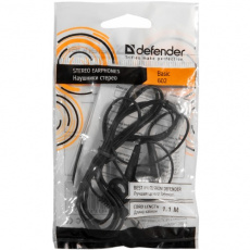 Наушники Defender Basic-602 (вкладыши, без микрофона, 1.1m, black)