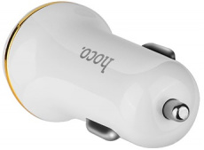 Зарядное устройство от прикуривателя hoco Z1 (12/24V - USB, 2*USB, 2.1А max, кабель Lightning 1m, white)