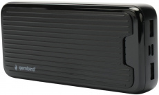 Внешний аккумулятор Gembird GPB-20 (литий-полимерный, 20000mAh, выход 2A, вход 2А, black)